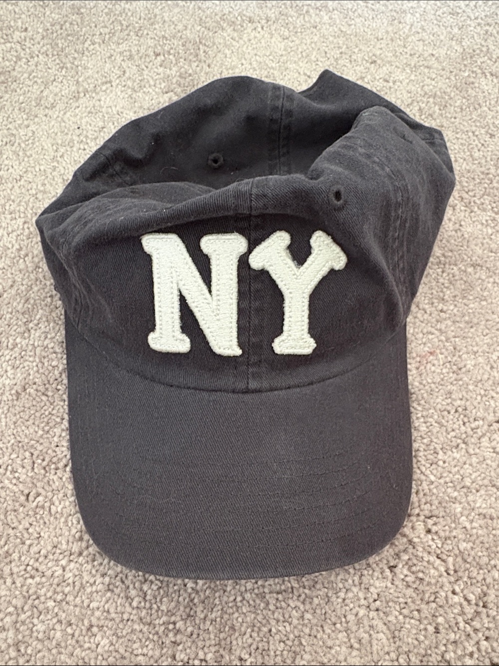 Navy Baseball Cap with White NY Patch